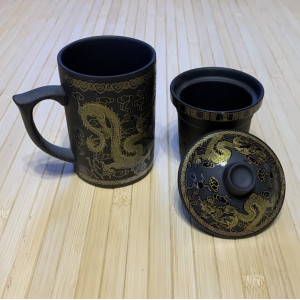 Заварочная чашка Драконы черная с ситом 350 мл. Photo 3